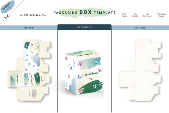 3D Box Packaging Design Template