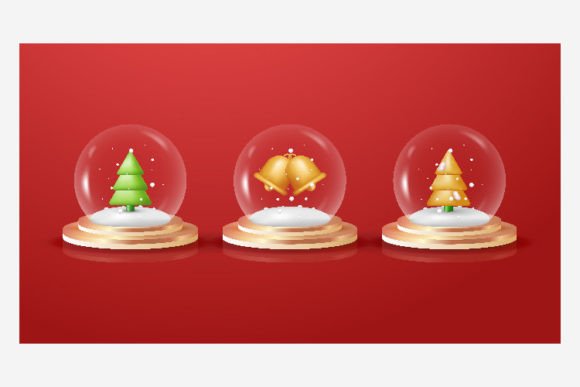 3d Christmas Decorative Design of Glass