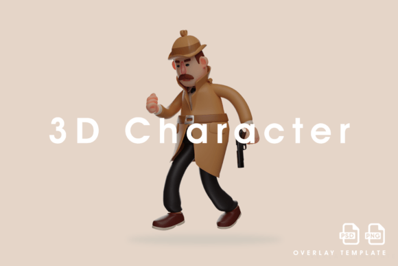 3D Detective Cartoon Design Happy Face: A Creative Solution for Engaging Visual Storytelling