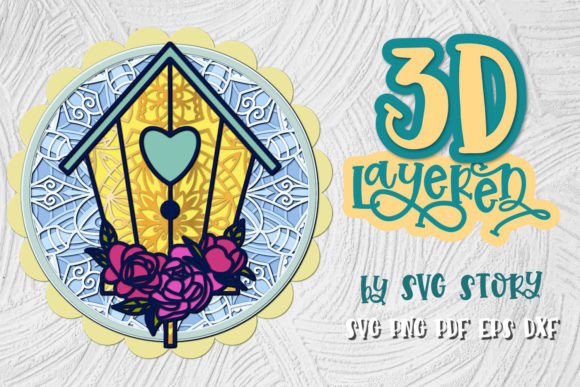3D Layered Easter Design Bird House SVG for Creative Projects
