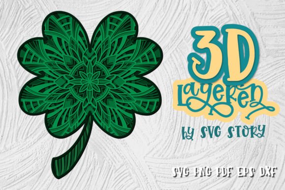 3D Shamrock Layered Design St Patrick's