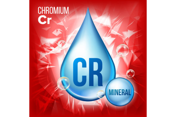 Cr Chromium Vector: Mineral Blue Drop