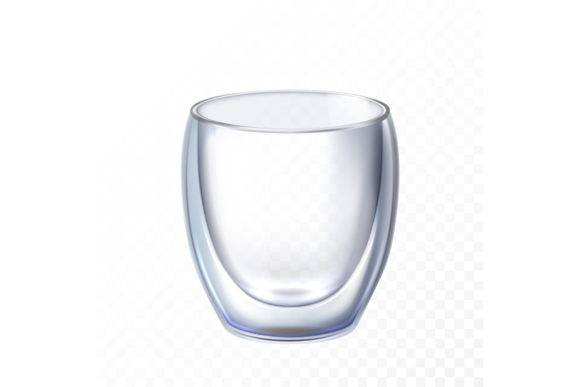 Double Glass Cup Coffee Vector: A Modern Design for a Coffee-Centric World