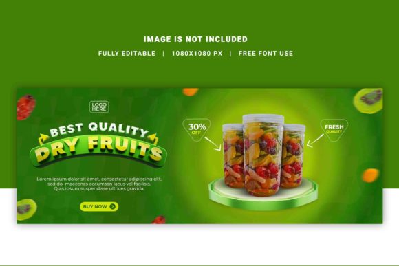 Dry Fruits 3D Facebook Cover Design