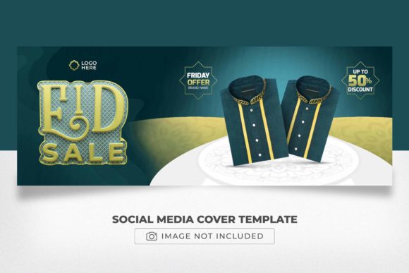 Eid Sale 3D Facebook Cover Design PSD