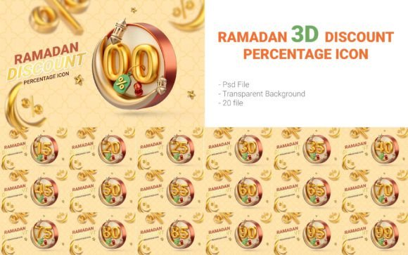 Eid Sale 3d Percent Template Design
