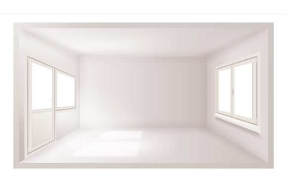 Empty Room Vector. Empty Wall. Sunlight
