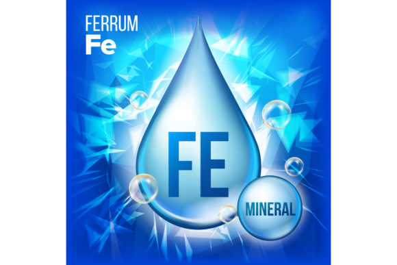 Fe Ferrum Vector. Mineral Blue Drop: A Practical Tool for Creatives and Professionals