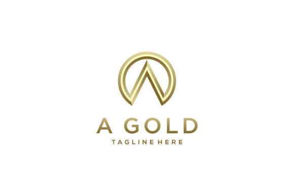 Letter A Gold Geometric 3D Logo: A Modern Design Statement