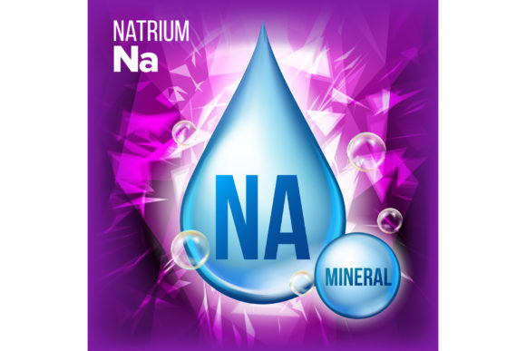 Na Natrium Vector. Mineral Blue Drop