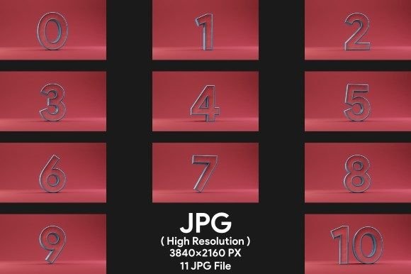 Number 0-10 with Red Background JPG File: A Visual Guide to Digital Design