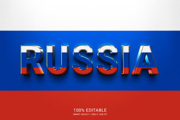 Russia PSD 3D Text Effect Design